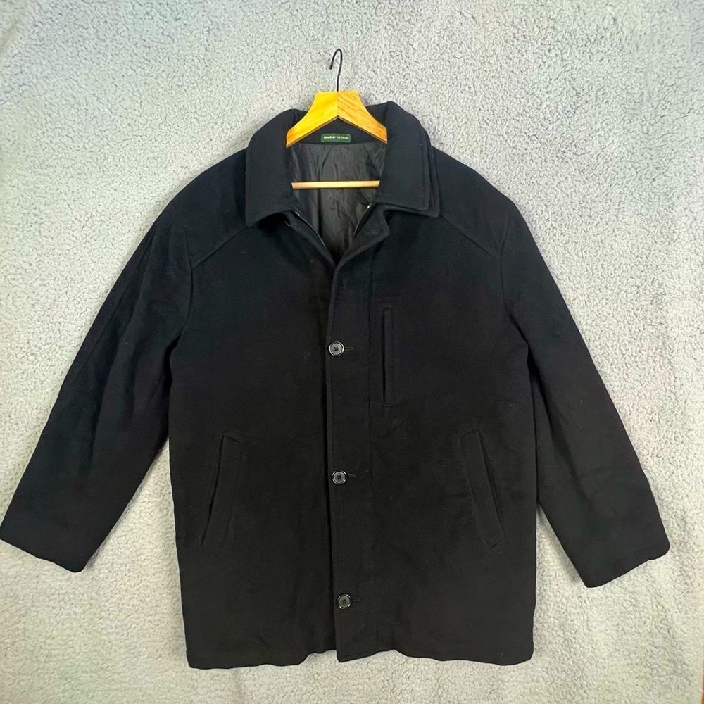LAUREN RALPH LAUREN MENS 3/4 WOOL COAT BLACK SIZE M